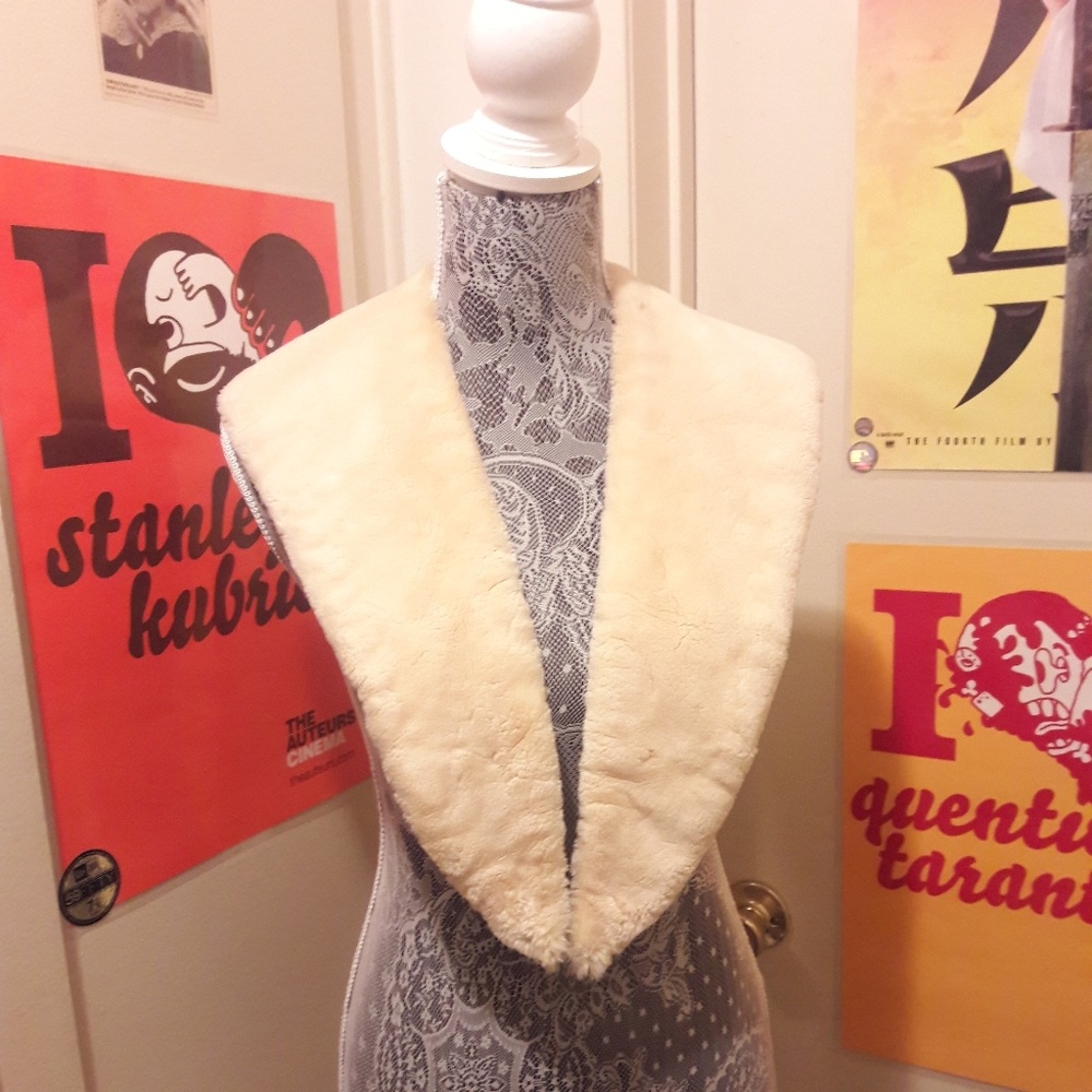 Faux fur vintage stole cream bernhard altmann